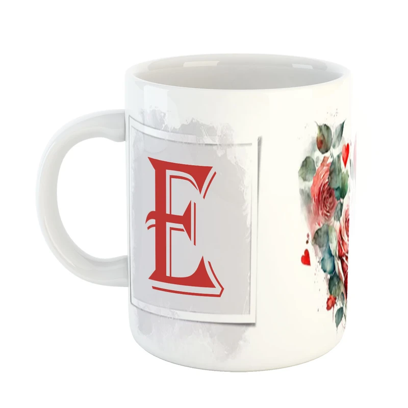 ماگ پاد افرین مدل گل طرح حرف E کد 5