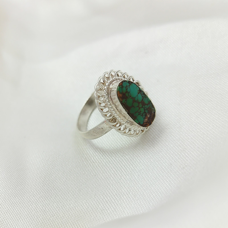 انگشتر نقره زنانه مدل فیروزه نیشابور کد NG3733