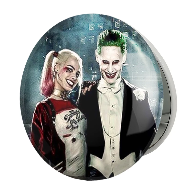 آینه جیبی خندالو طرح هارلی کویین و جوکر مدل تاشو کد 2861 