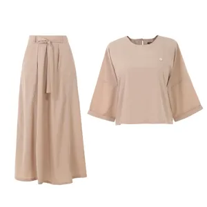 ست نیم تنه و دامن زنانه بنیس مدل لیزا رنگ کرم