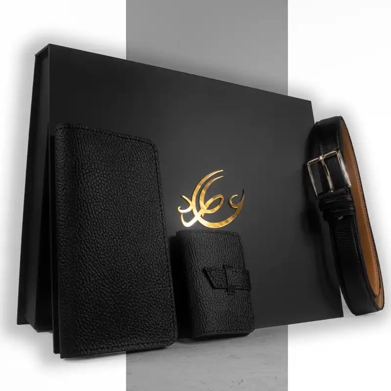 ست هدیه مردانه چرم عطارد مدل چرم طبیعی کد A38