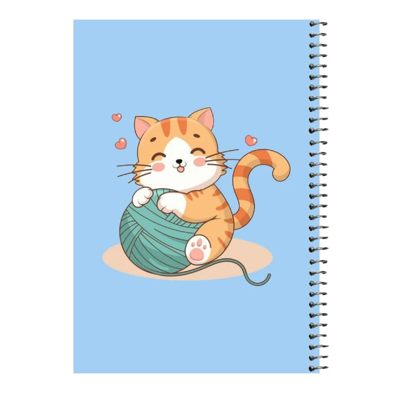 دفتر مشق 80 برگ اس جی مدل گربه و کاموا   