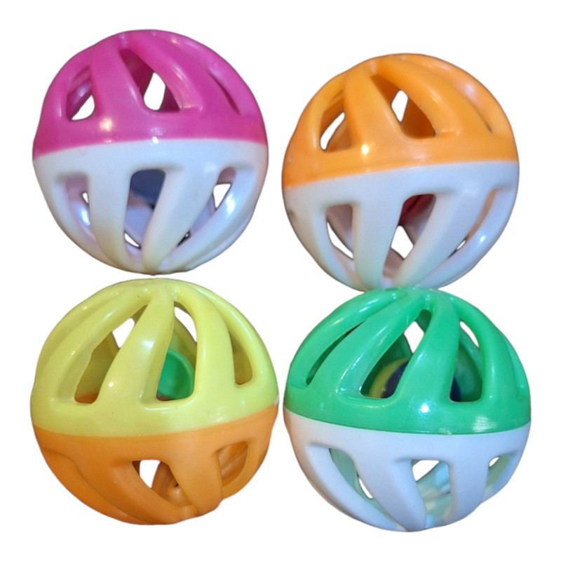 توپ اسباب بازی سگ و گربه مدل جغجغه ای مجموعه چهار عددی