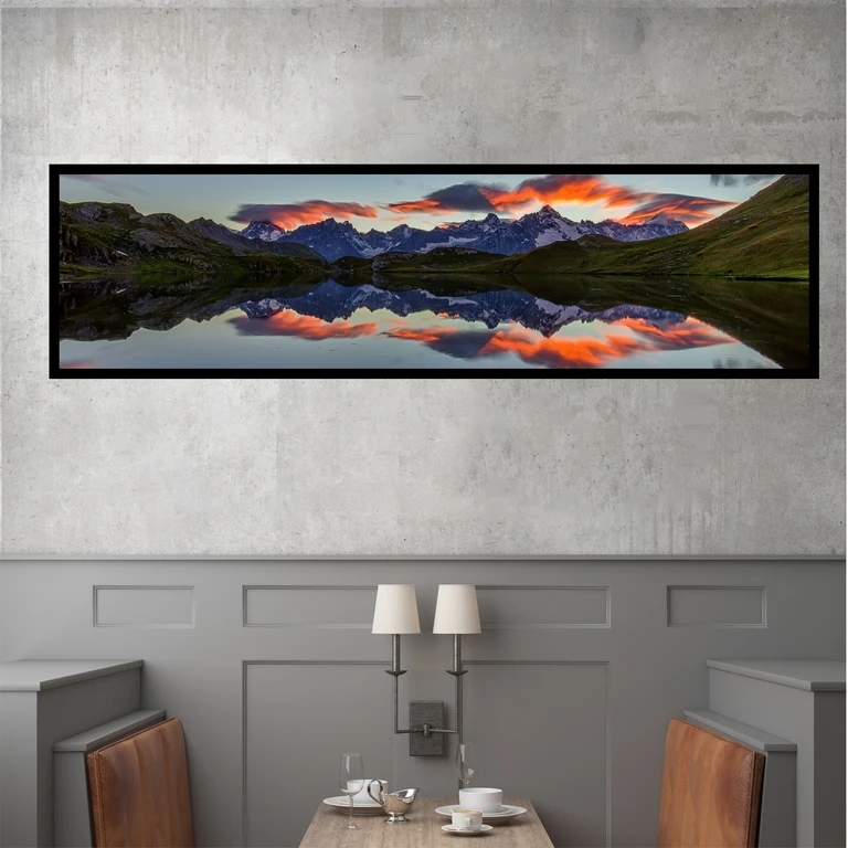 تابلو بکلیت طرح طبیعت دریاچه و کوهستان مدل کشیده B-7635