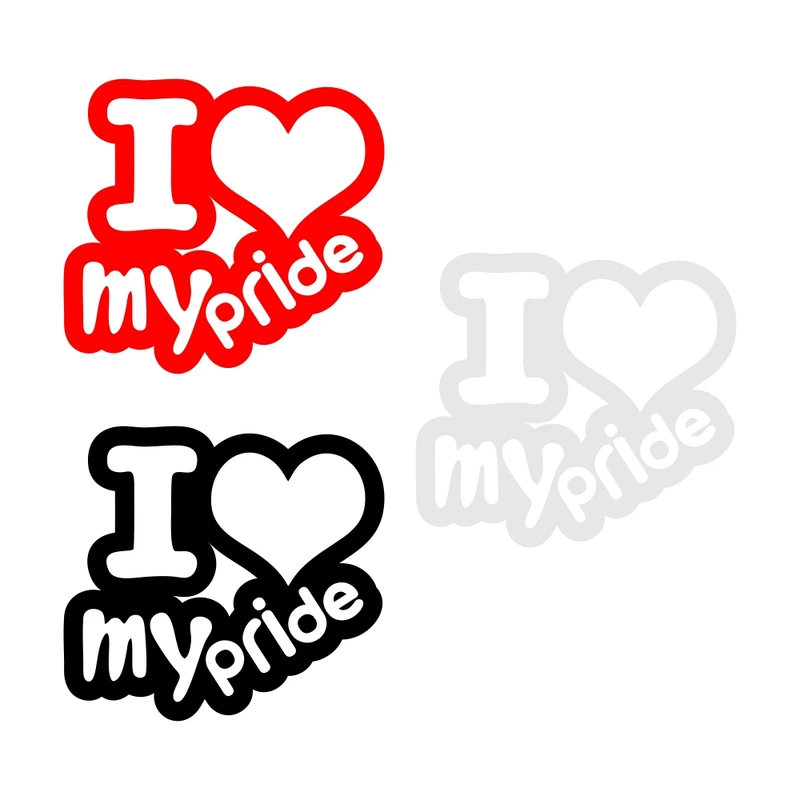 برچسب بدنه خودرو ماتریسیو طرح ماشین پراید I Love My کد M288 بسته 3 عددی