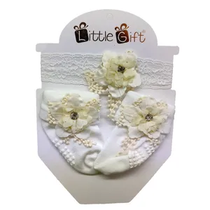 ست هدبند و جوراب نوزادی مدل little