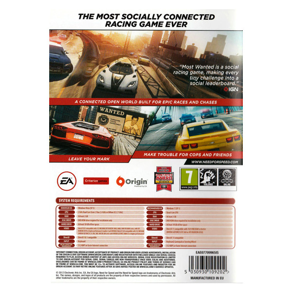 بازی Need For Speed:Most Wanted مخصوص Xbox 360