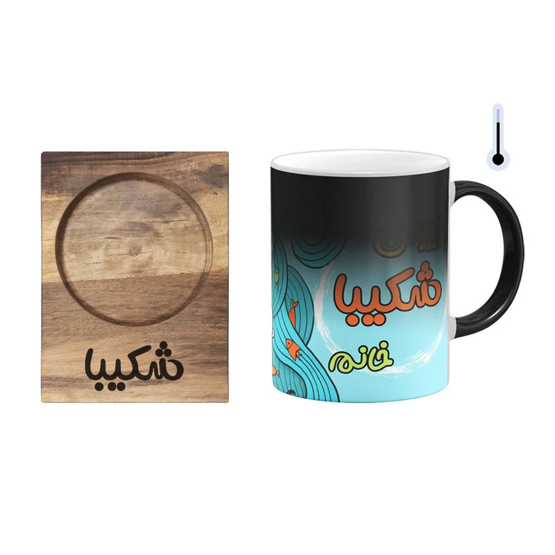 ماگ حرارتی گالری وبفر مدل شکیبا به همراه زیرلیوانی