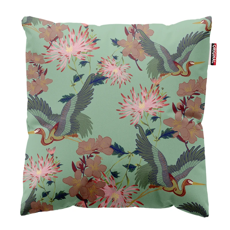 کوسن پاد آفرین مدل کلاسیک طرح پرنده کد PK402827 سایز 40*40 سانتی متر