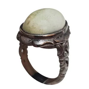 انگشتر نقره مردانه مدل عقیق ژئودی AJ212195