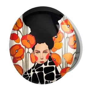 آینه جیبی خندالو طرح دخترونه مدل تاشو کد 6136 