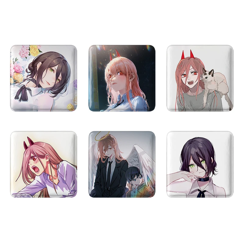 مگنت خندالو طرح انیمه مرد اره ای Chainsaw Man کد 1433A مجموعه 6 عددی