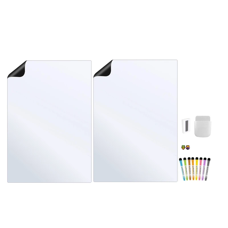 تخته وایت برد هوم اند فریج مدل 13 سایز 60x40 سانتیمتر به همراه ماژیک و مگنت و تخته پاک کن مجموعه 13 عددی