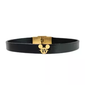 دستبند طلا 18 عیار دخترانه لیردا مدل حرف W
