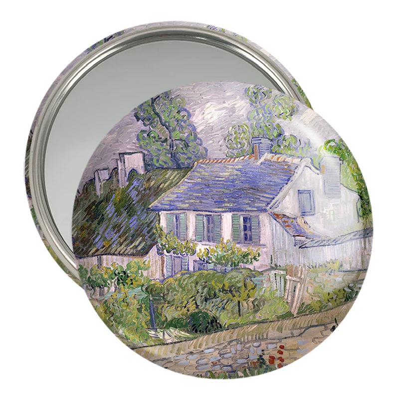 آینه جیبی خندالو مدل نقاشی خانه ای در اور اثر ونسان ونگوگ کد 25465