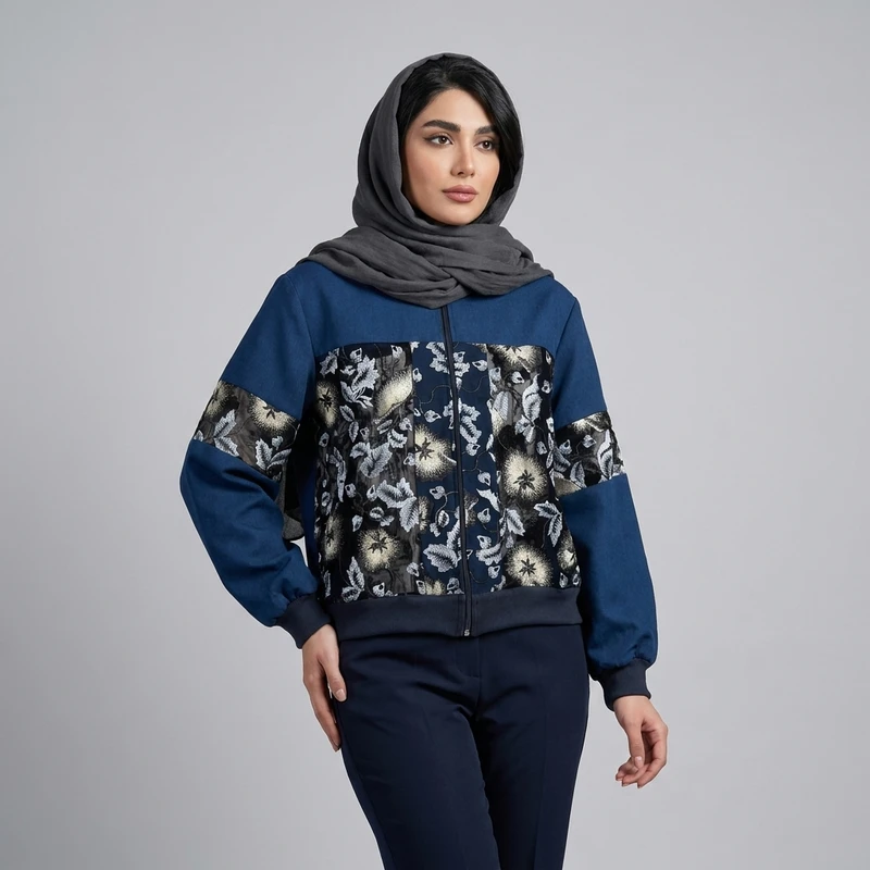 بامبر جکت زنانه مدل فوتوس تور گلدوزی کد AK1663