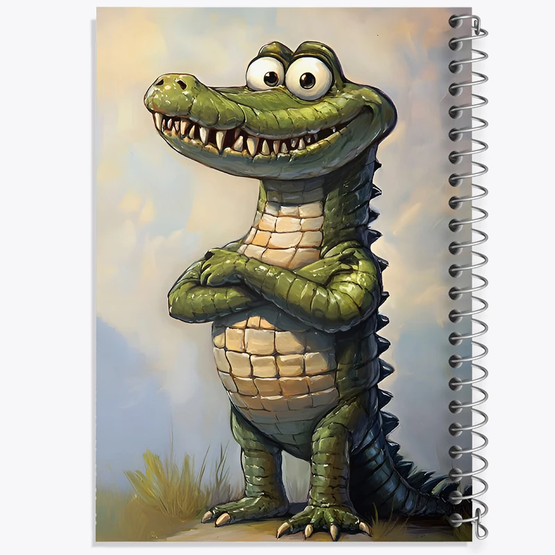 دفتر مشق 50 برگ خندالو طرح تمساح بامزه کد F7776