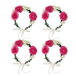 تاج مو دخترانه مدل رز کد G بسته چهارعددی