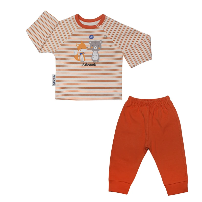 ست تی‌شرت آستین بلند و شلوار راحتی نوزادی آدمک مدل خرس  کد 110053