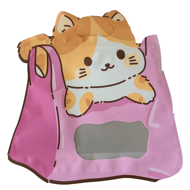 کیسه زیپ دار مدل فانتزی پلاستیکی طرح پیشی بامزه مجموعه 5 عددی