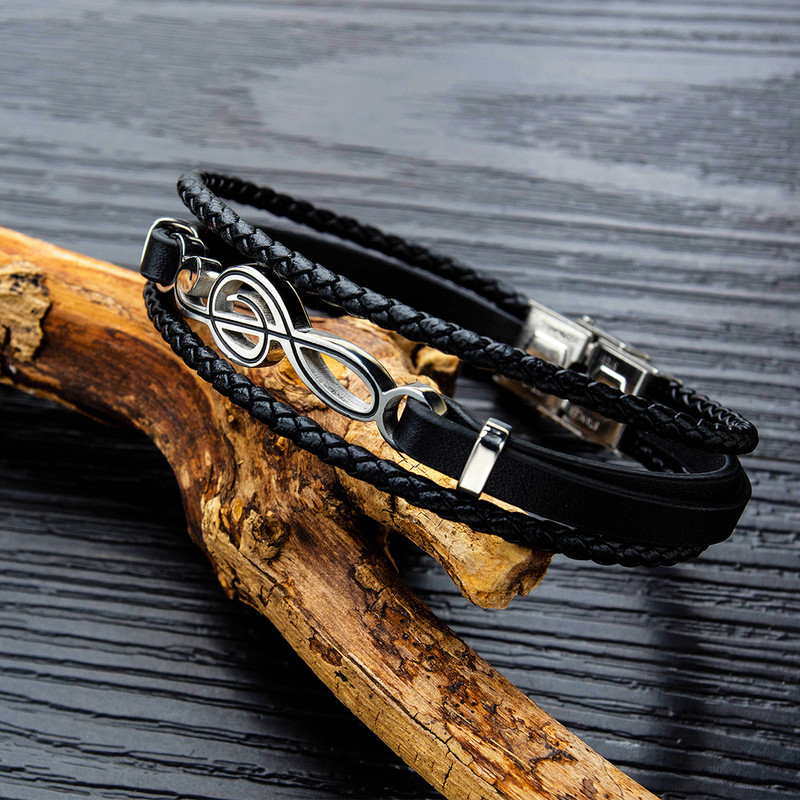 دستبند مردانه گالری گوهرسنگ مدل نت موسیقی کد GS2025PLUS