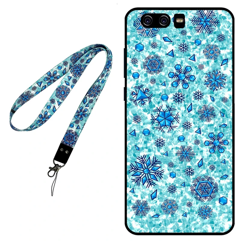 کاور مگافون طرح برف مدل 0014 مناسب برای گوشی موبایل هوآوی P10 به همراه بند گردنی 