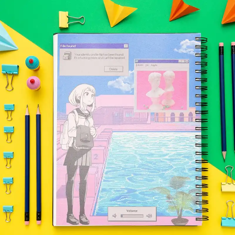 دفتر مشق باژیکان طرح انیمه پنتون 90s کد 20211925 به همراه برچسب مجموعه 12 عددی