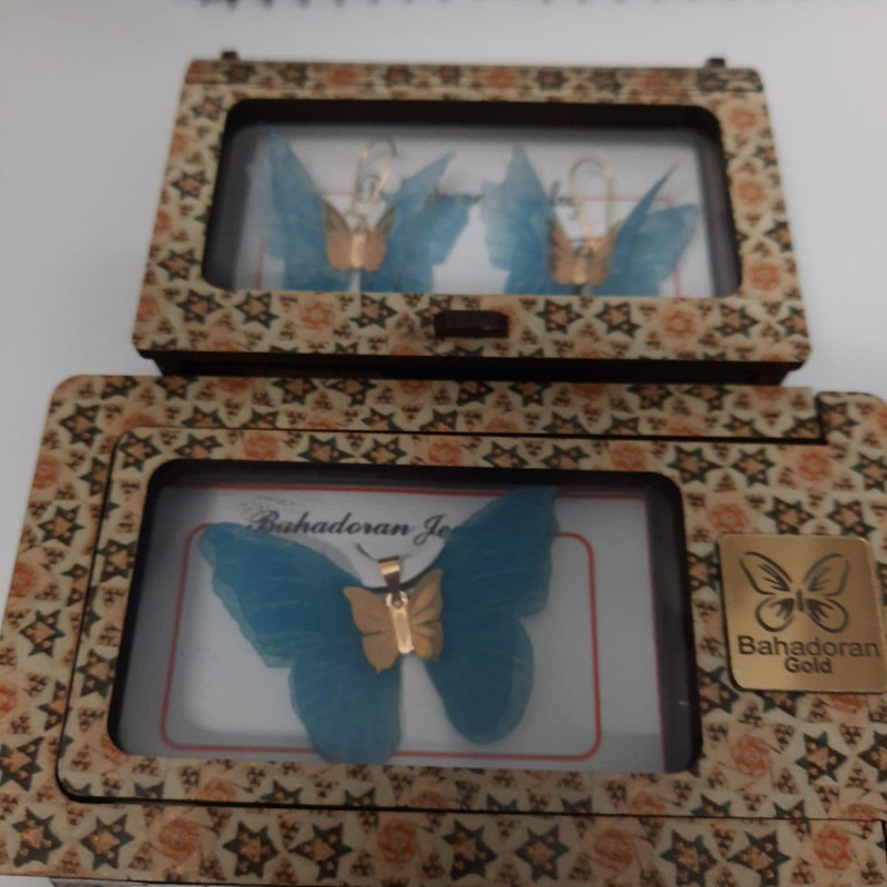 گوشواره طلا 18 عیار زنانه گالری یارطلا مدل پروانه کد AGP29