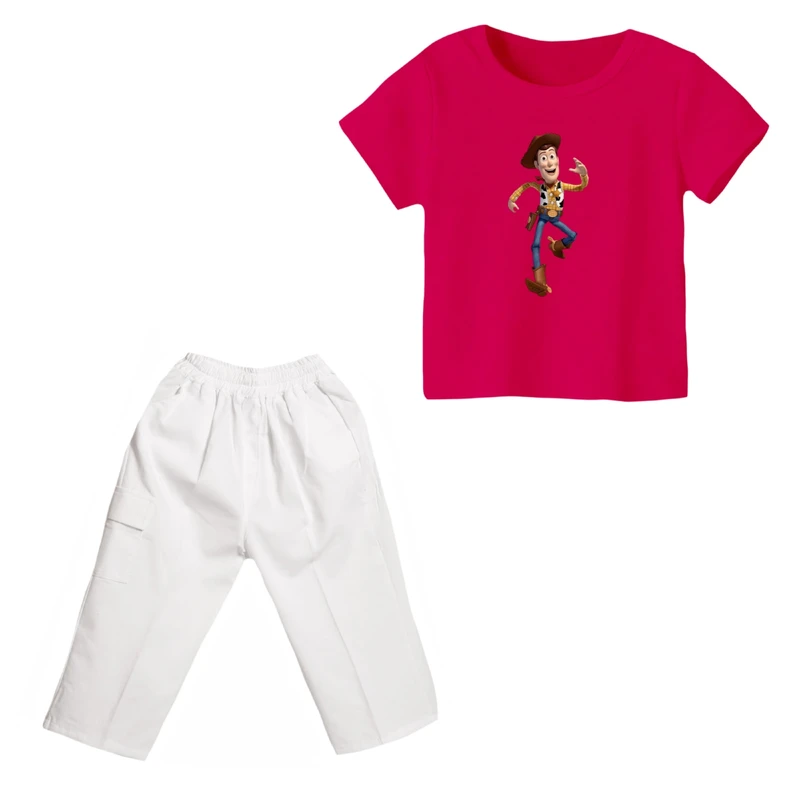 ست تی شرت و شلوارک دخترانه مدل داستان اسباب بازی کد ۱۰