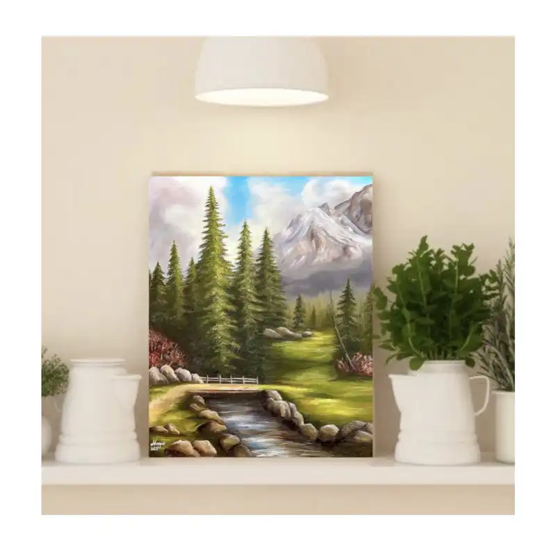 تابلو نقاشی رنگ روغن طرح منظره مدل رئال کد 0016