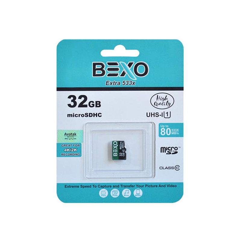 کارت حافظه microSDHC بکسو مدل Extre 533X کلاس 10 استاندارد UHS-I U1 سرعت 80MBps ظرفیت 32 گیگابایت