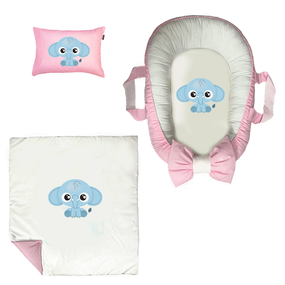 سرویس خواب سه تکه نوزاد مدل گارد محافظ دار طرح فیلی کوچولو کد 056