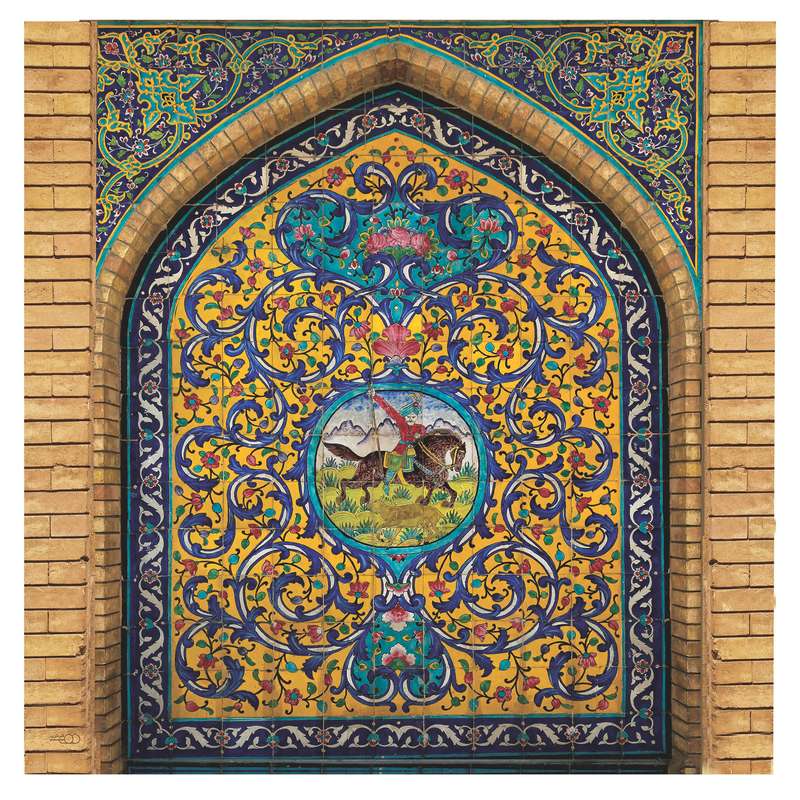 رومیزی قلم فلزی طرح شکارگاه