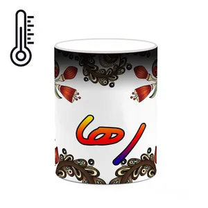 ماگ حرارتی کاکتی مدل اسم رها طرح سنتی گل و بته کد mgh45277