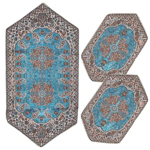ست سه تکه رومیزی ترمه مدل نسترن کد SV3-3
