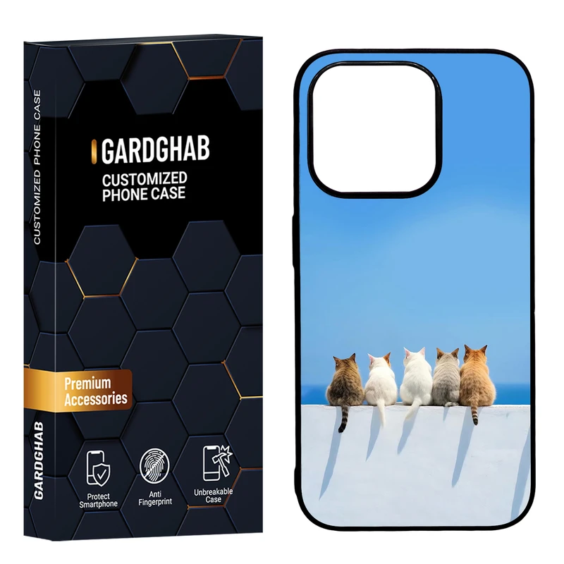 کاور گارد قاب مدل دورژله ای پشت گلس هنری مناسب برای گوشی موبایل اپل iPhone15 pro