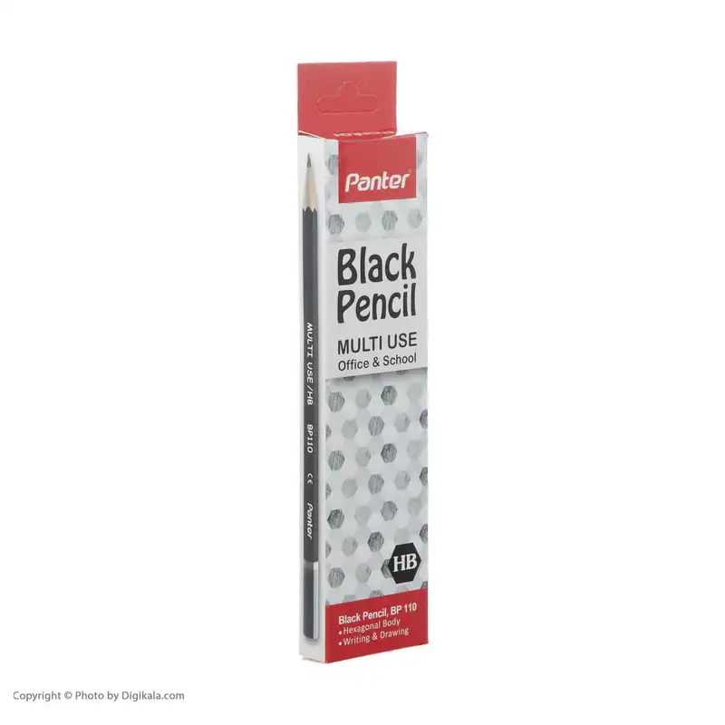 مداد مشکی پنتر مدل Multi Use Hexagonal کد BP110 بسته 12 عددی