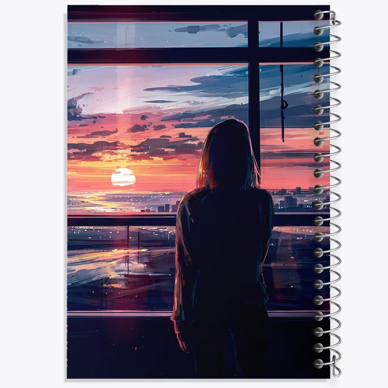 دفتر نت موسیقی 50 برگ خندالو مدل دختر و غروب کد F325