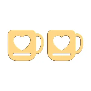 گوشواره طلا 18 عیار زنانه فرشته طرح ماگ قلب WEL-000297