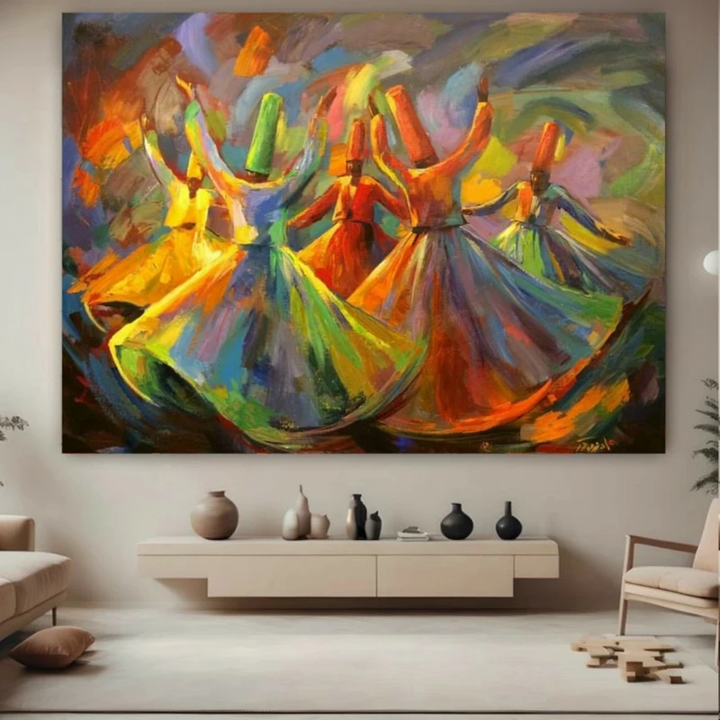 پوستر طرح رقص سماع مدل رنگارنگ کد BK24882