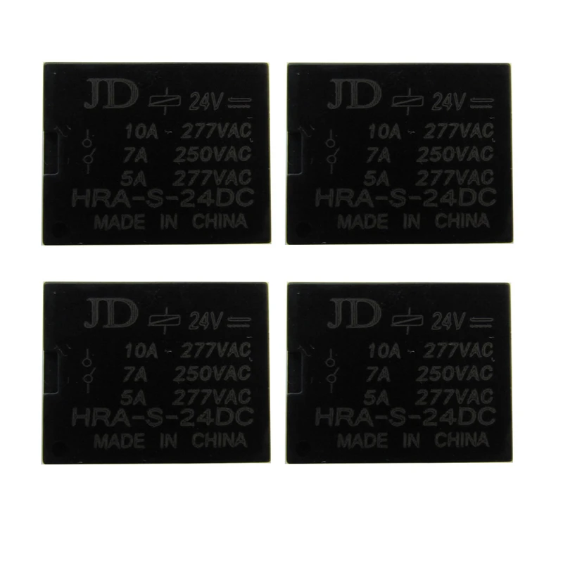 رله 24 ولت 10 آمپر جی دی مدل HRAS بسته 4 عددی 