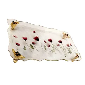 تخته سرو مدل پایه دار طرح گل های شقایق