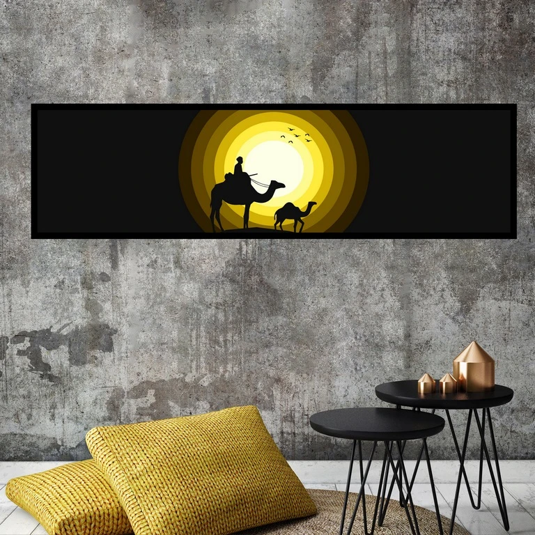 تابلو بکلیت طرح صحرا و طلوع آفتاب مدل کشیده B-7337