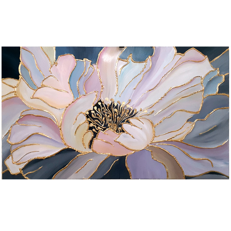 تابلو نقاشی ورق طلا طرح گل کد 0087