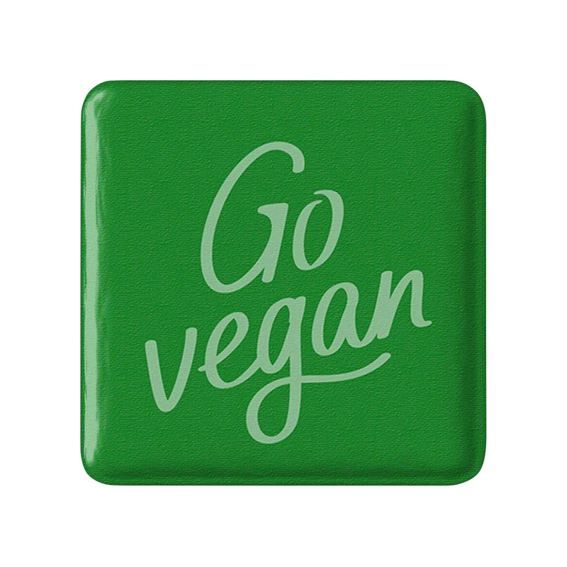 مگنت خندالو طرح وگن Vegan مدل مربعی کد 31121