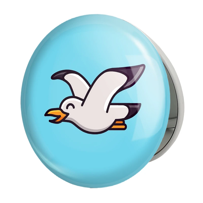 آینه جیبی خندالو طرح حیوانات بامزه مرغ دریایی مدل تاشو کد 28172 