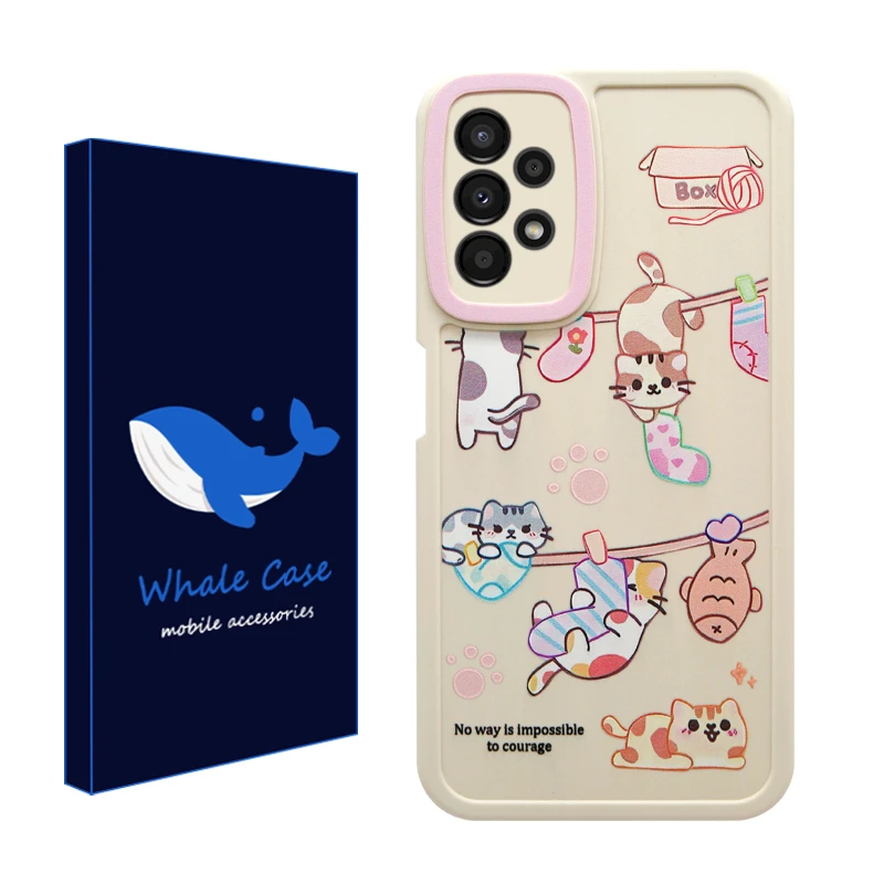 کاور وال کیس مدل گربه های بندباز مناسب برای گوشی موبایل سامسونگ Galaxy A13 4G