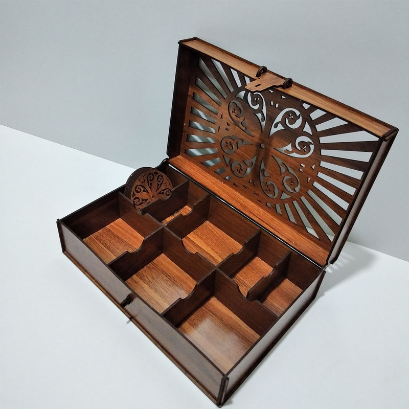 جعبه پذیرایی مدل خورشید کد 101به همراه زیر لیوانی