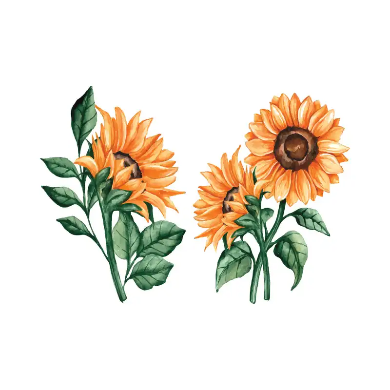 استیکر مدل گل آفتابگردان مجموعه 2 عددی
