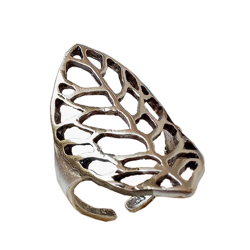 انگشتر زنانه مدل برگ پنجره ای کد BR-P9